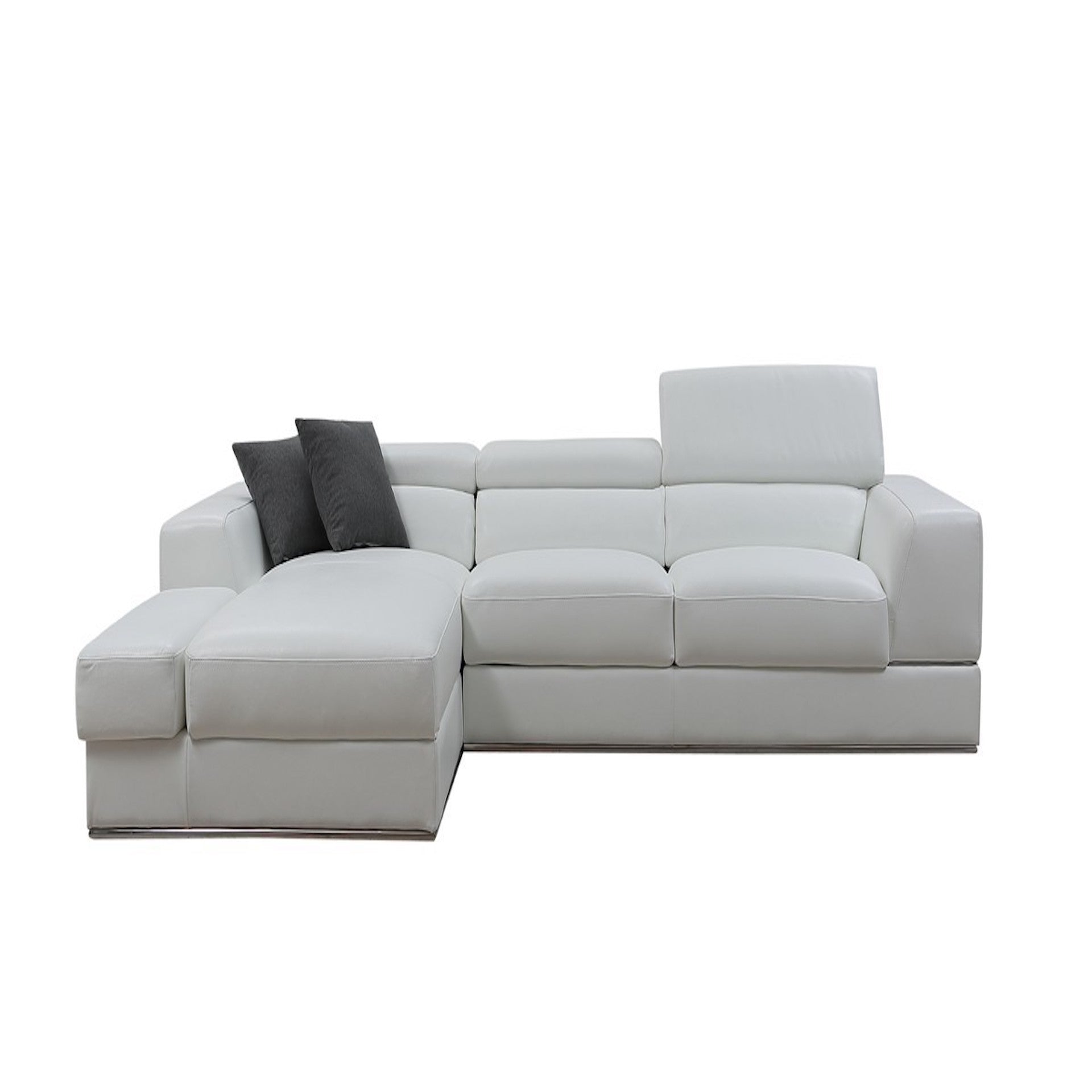 123" 2 pc. LAF White Leather Sectional Sofa