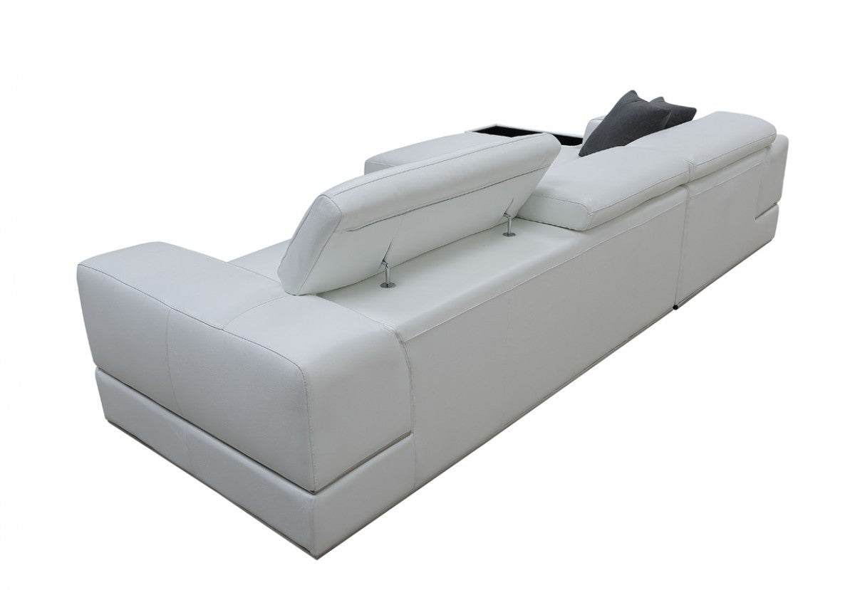 123" 2 pc. LAF White Leather Sectional Sofa