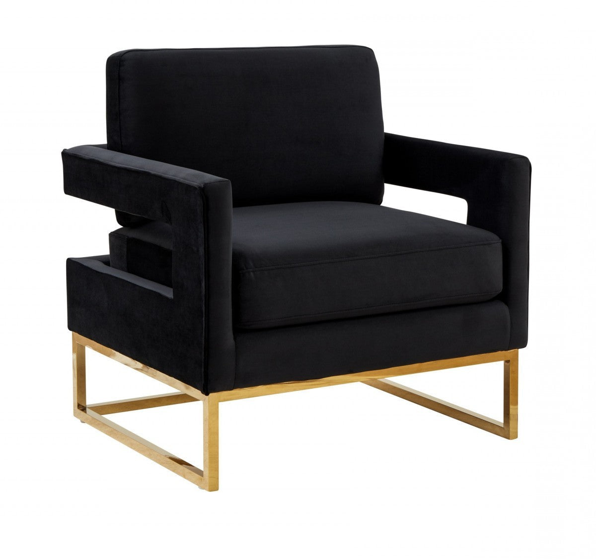 34" Square Velvet Industrial Chair