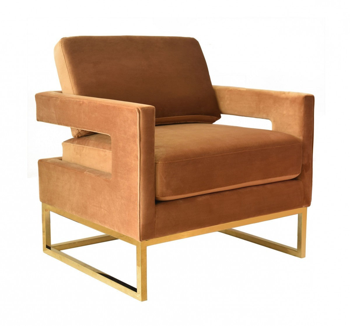 34" Square Velvet Industrial Chair