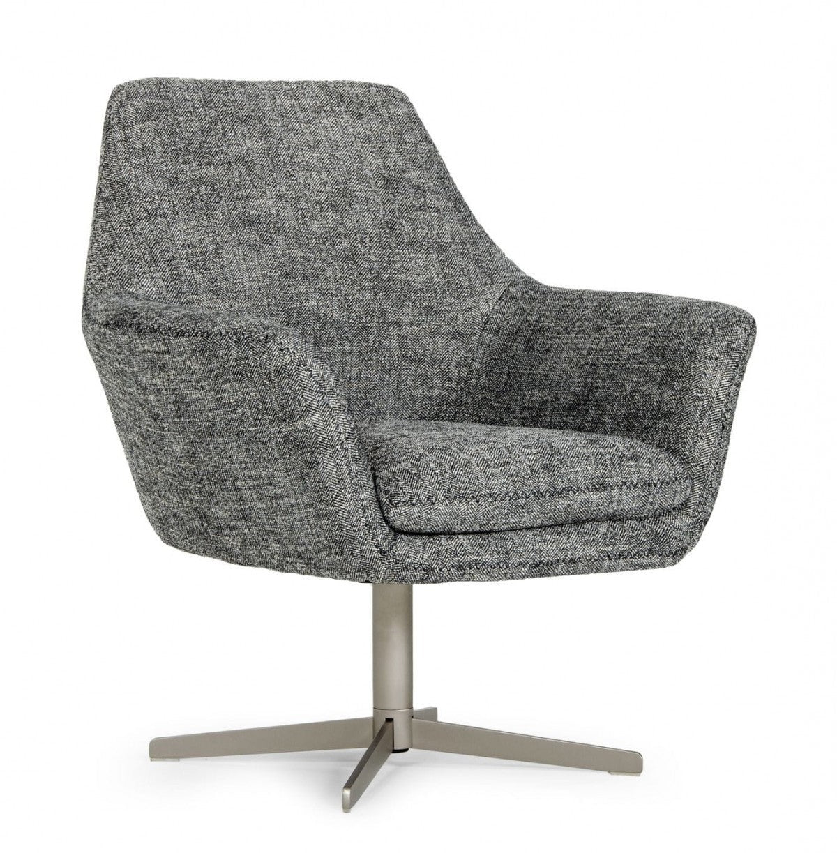 32" Industrial Dark Gray Square Swivel Chair