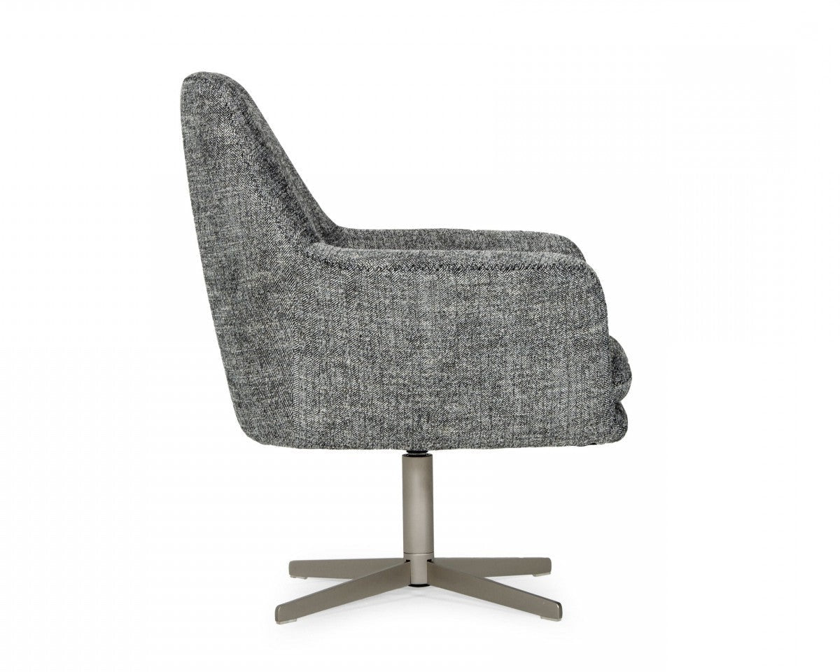 32" Industrial Dark Gray Square Swivel Chair