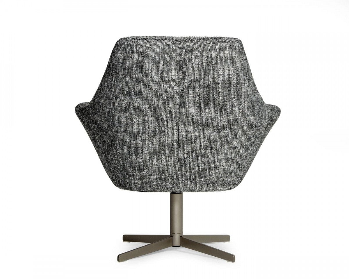 32" Industrial Dark Gray Square Swivel Chair