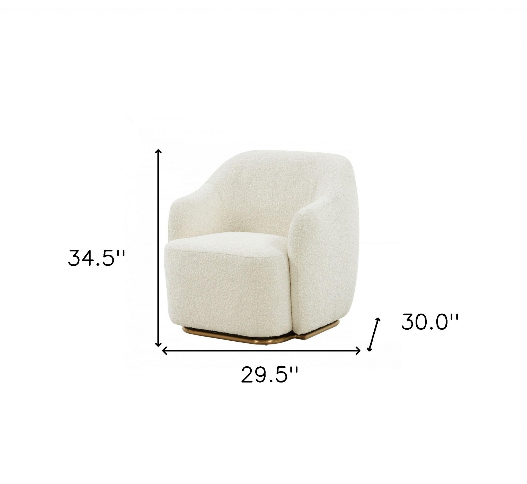 30" Cream Sherpa Armchair