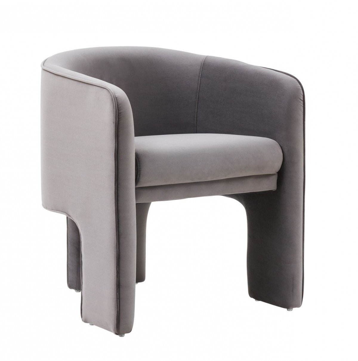 24" Modern Velvet Three-Leg Barrel Chair