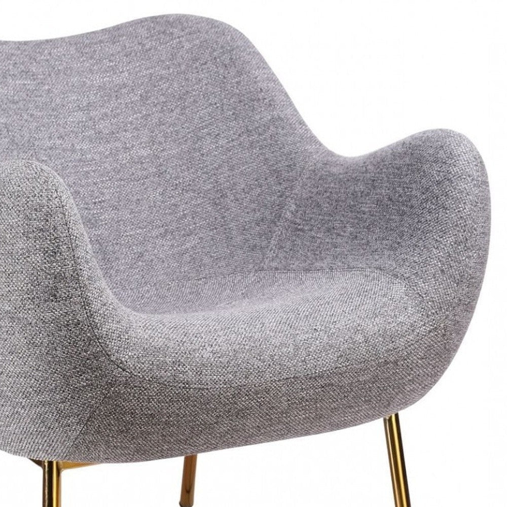 27" Light Gray and Gold Wingback Chair