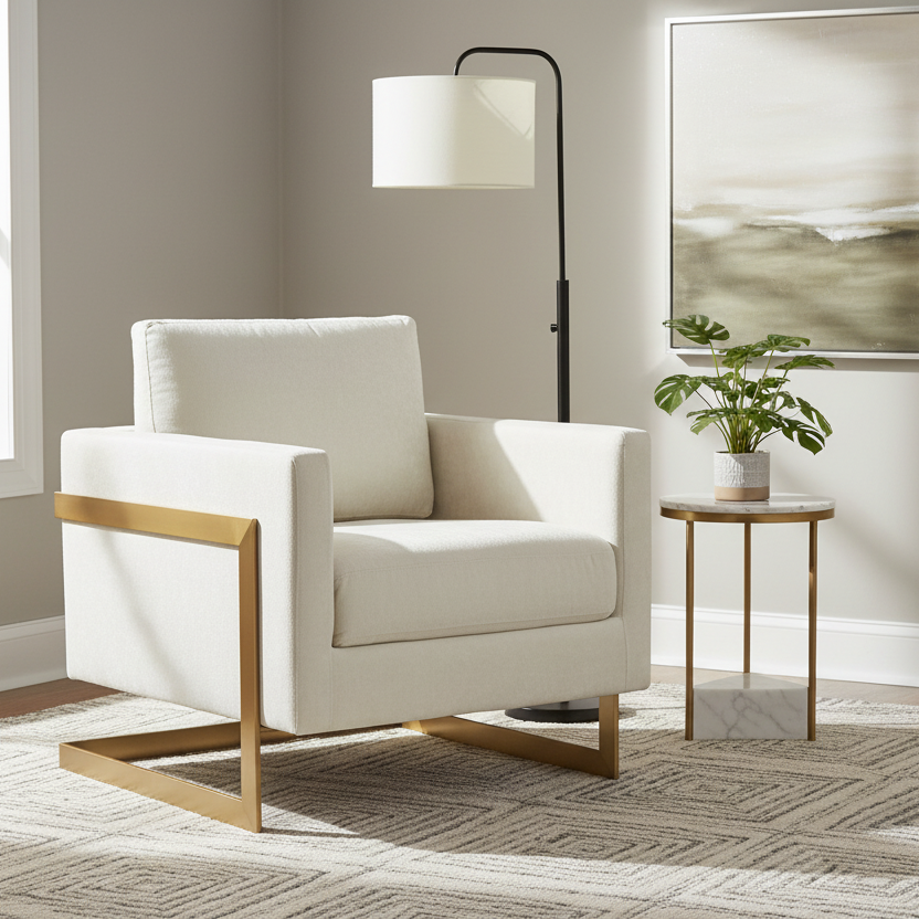 31" Contemporary Fabric Accent Chair