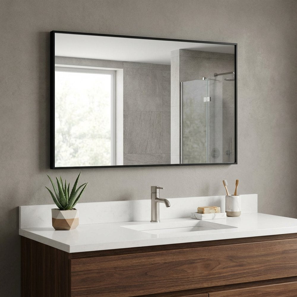 51" Black Metal Framed Full Length Mirror