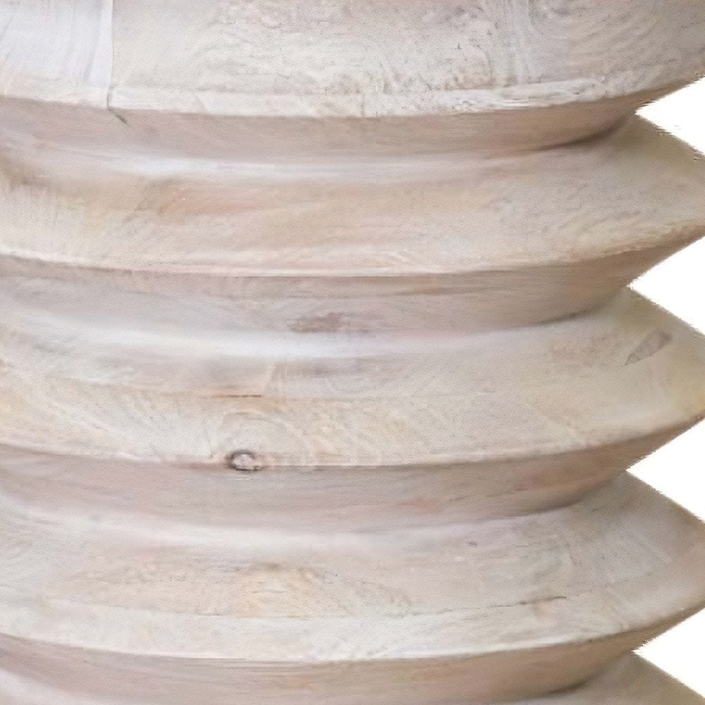 18" White Wood Spring End Table