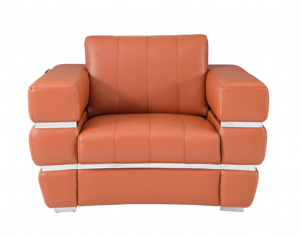 48" Italian Leather Contemporary Club Chair