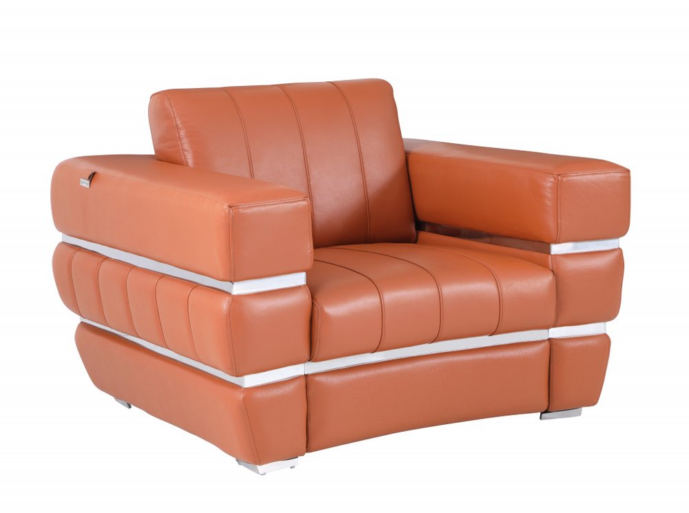 48" Italian Leather Contemporary Club Chair