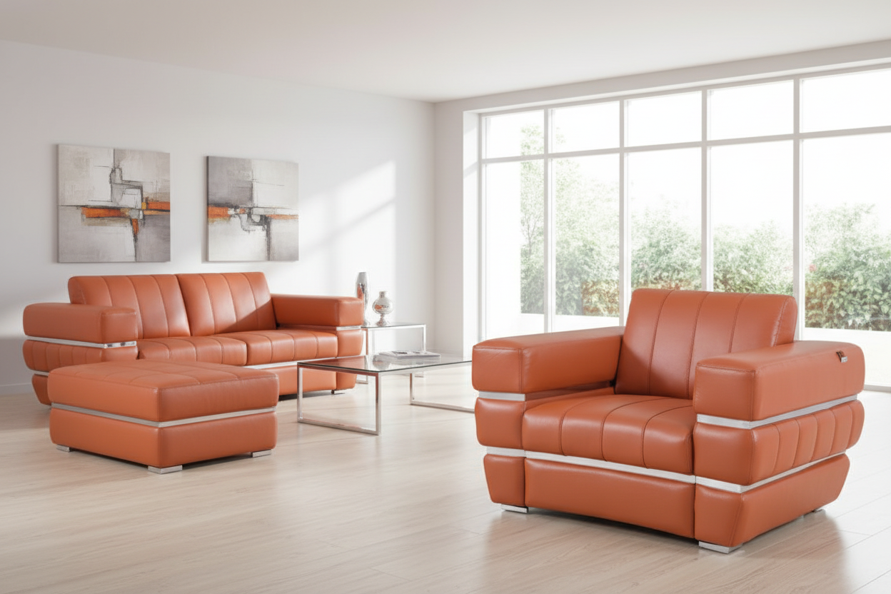 48" Italian Leather Contemporary Club Chair