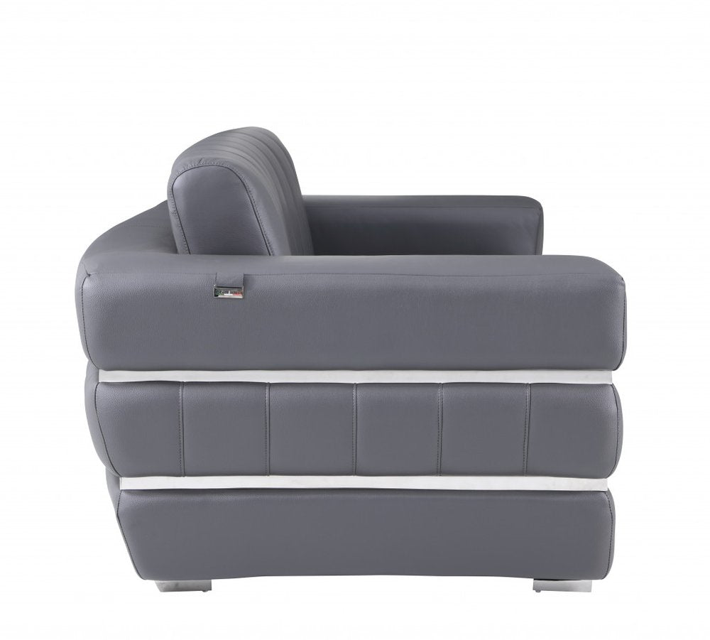 48" Italian Leather Contemporary Club Chair
