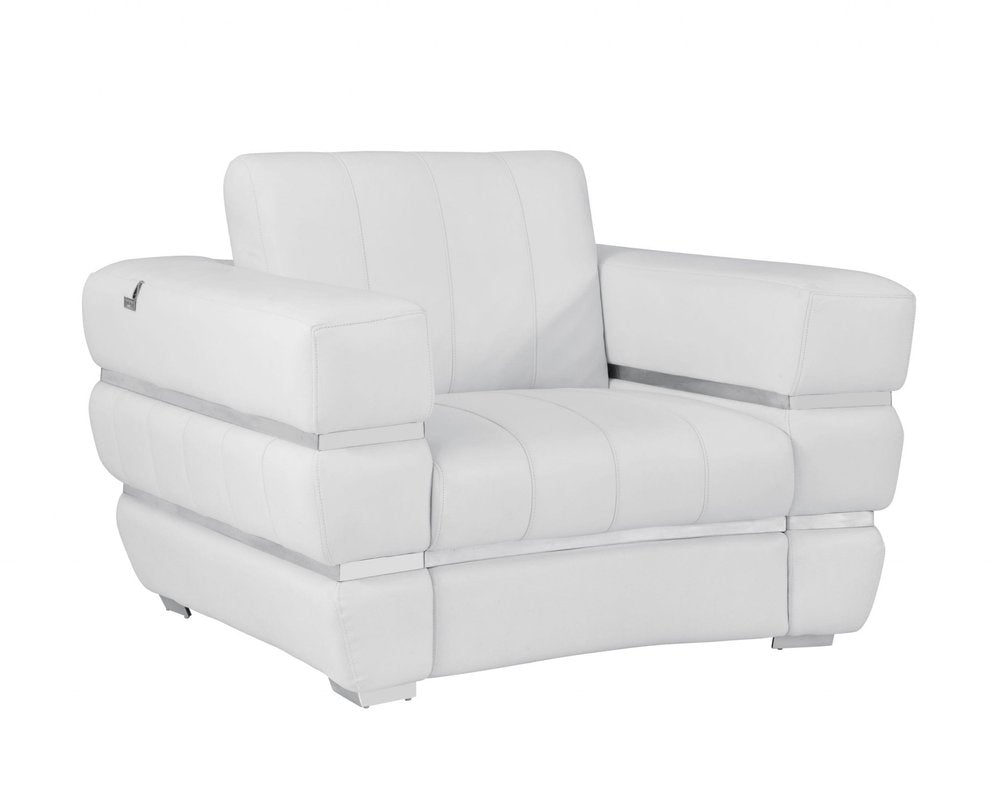 48" Italian Leather Contemporary Club Chair