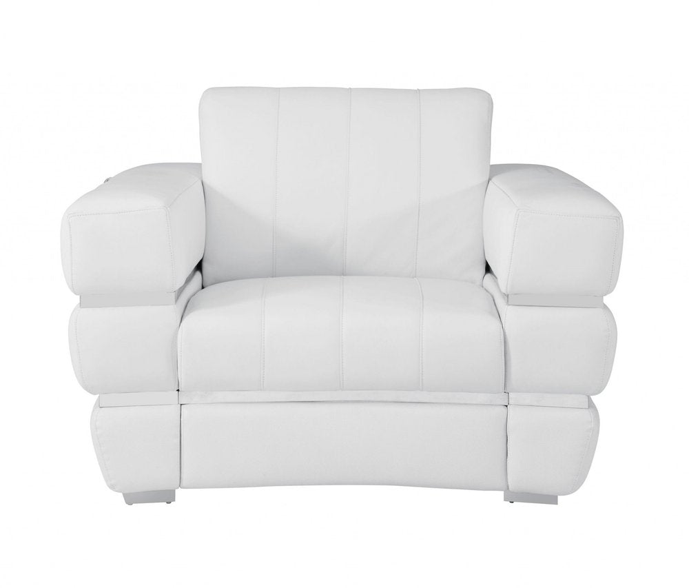 48" Italian Leather Contemporary Club Chair