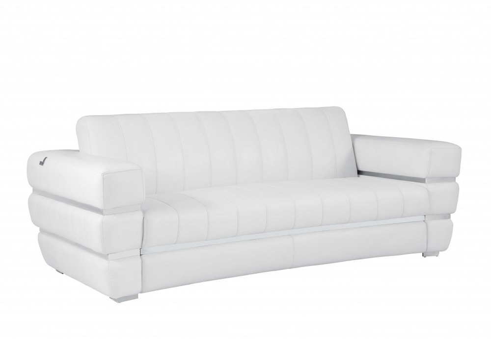 89" Italian Leather Contemporary Sofa
