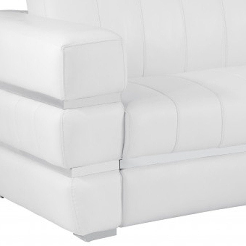 89" Italian Leather Contemporary Sofa
