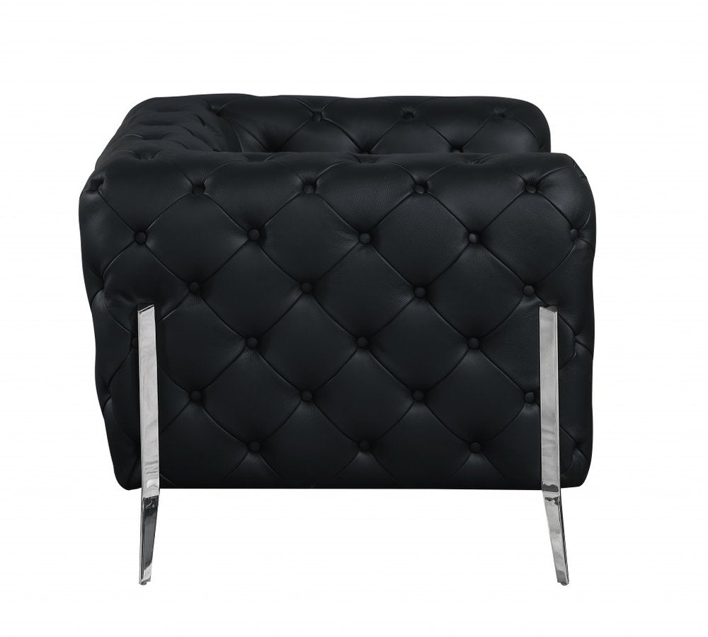 93" Modern Italian Leather Chesterfield Sofa