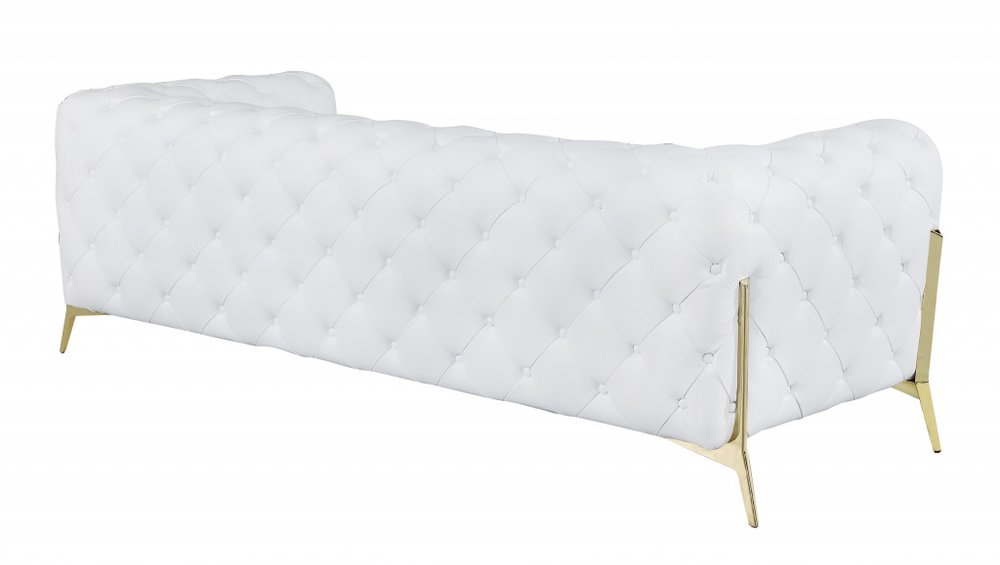 93" Modern Italian Leather Chesterfield Sofa