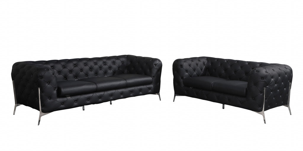 2 Piece Top-Grain Italian Leather 5-Seat Sofa Set