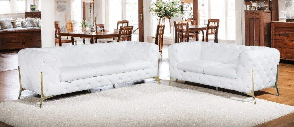 2 Piece Top-Grain Italian Leather 5-Seat Sofa Set