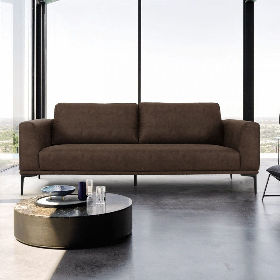 78" Simple Brown Loveseat