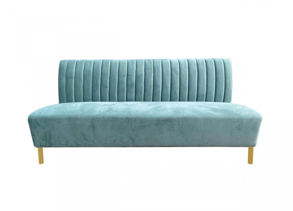 71" Light Gray Velvet Channel Tufted Slipper Sofa