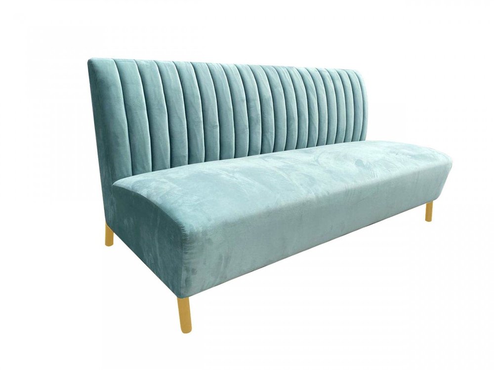 71" Light Gray Velvet Channel Tufted Slipper Sofa