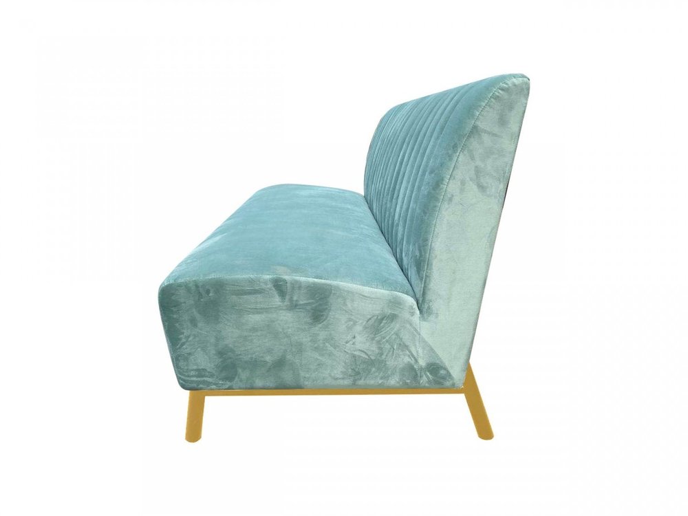 71" Light Gray Velvet Channel Tufted Slipper Sofa