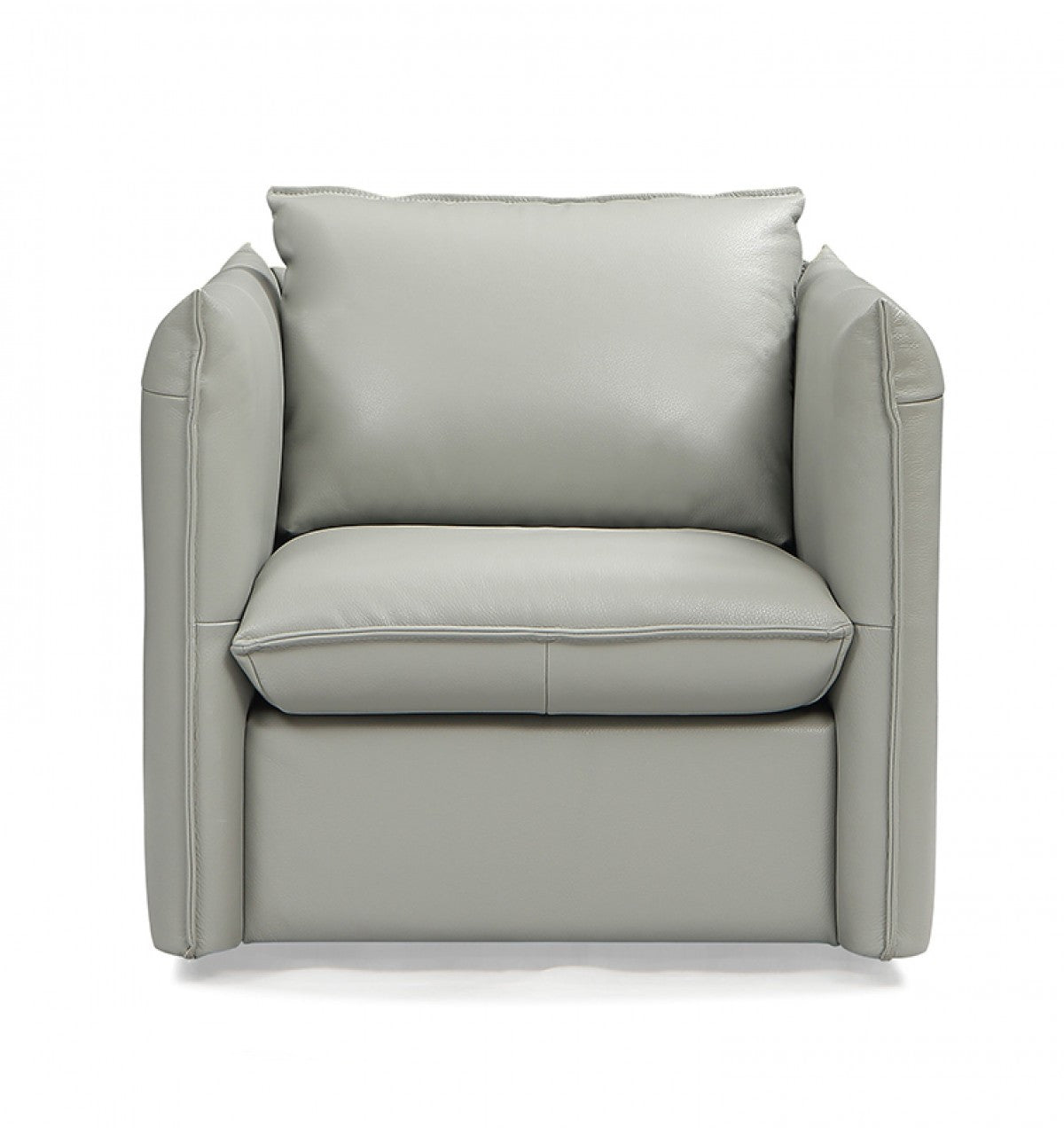 36" Leather Cushion Back Swivel Club Chair
