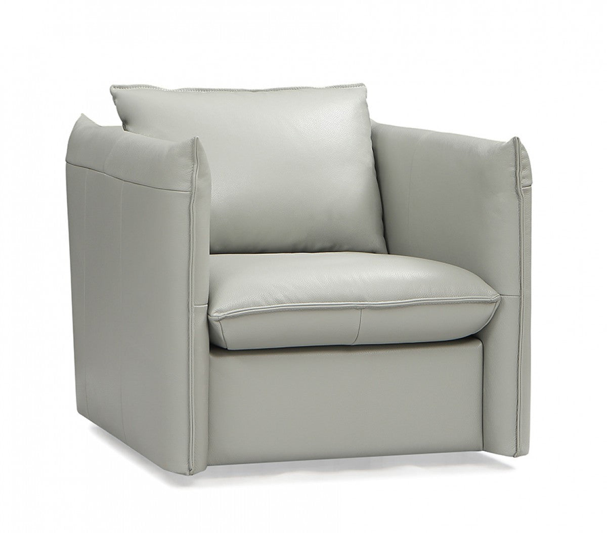 36" Leather Cushion Back Swivel Club Chair