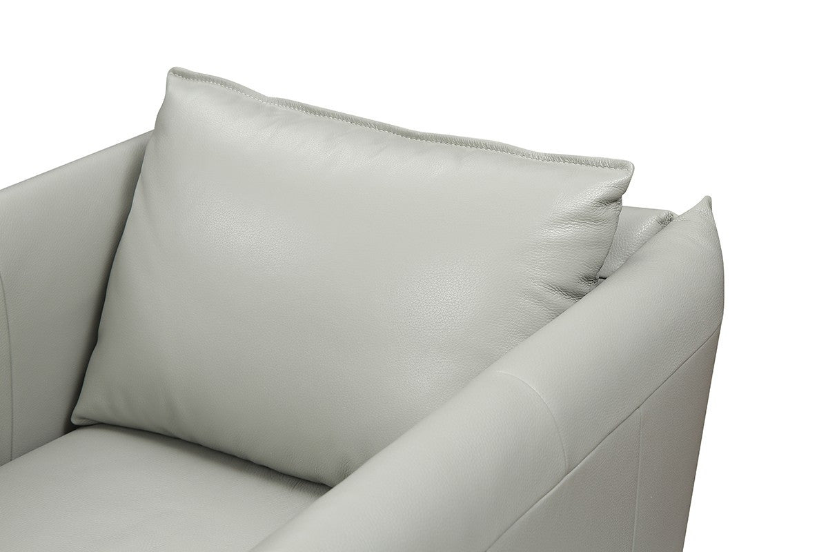 36" Leather Cushion Back Swivel Club Chair