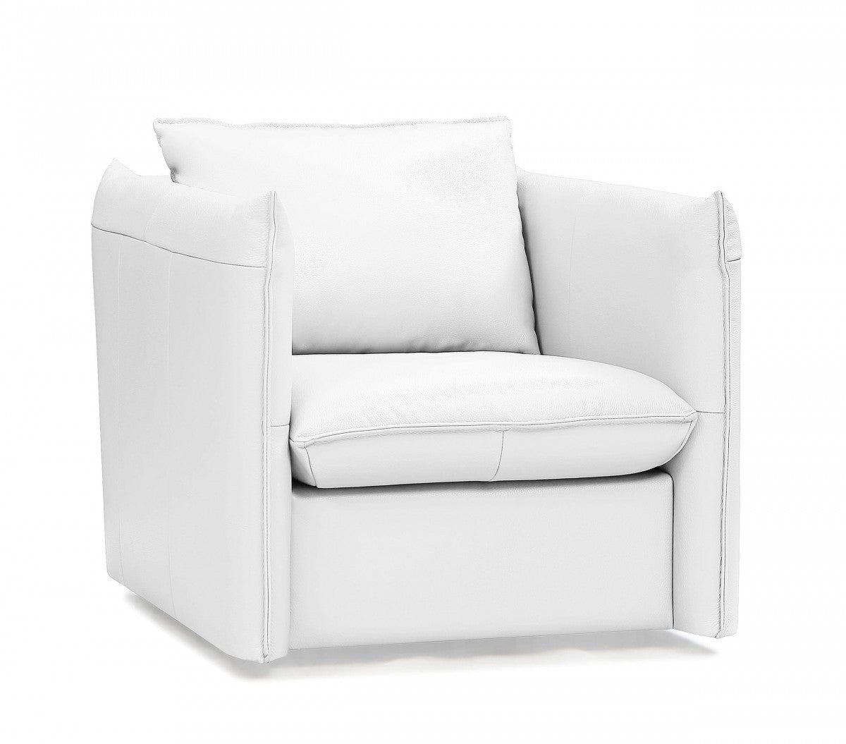 36" Leather Cushion Back Swivel Club Chair