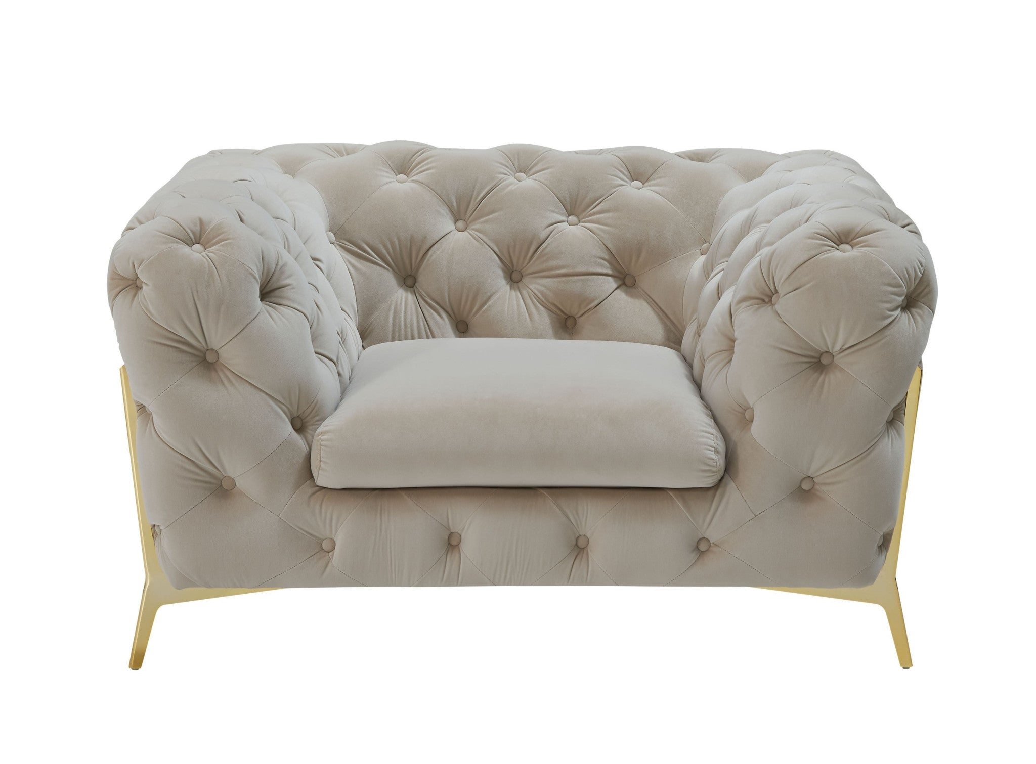 50" Velvet Tufted Modern Chesterfield Chair