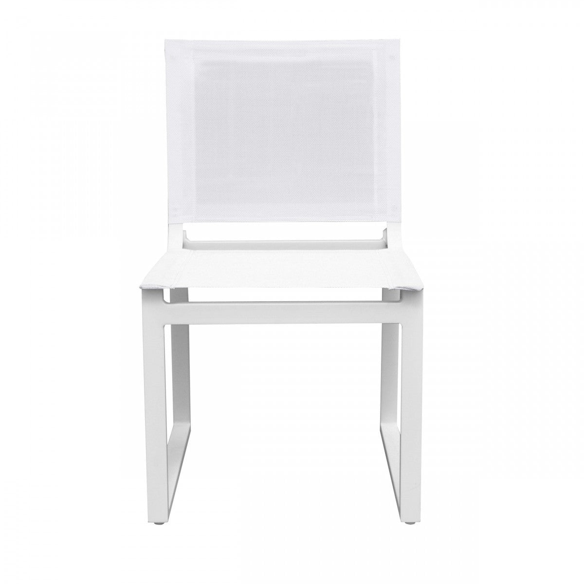 19" Set Of Two White Outdoor Dining Chair