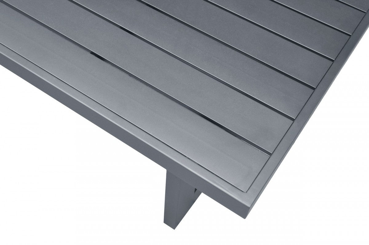 51" Gray Metal Outdoor Table