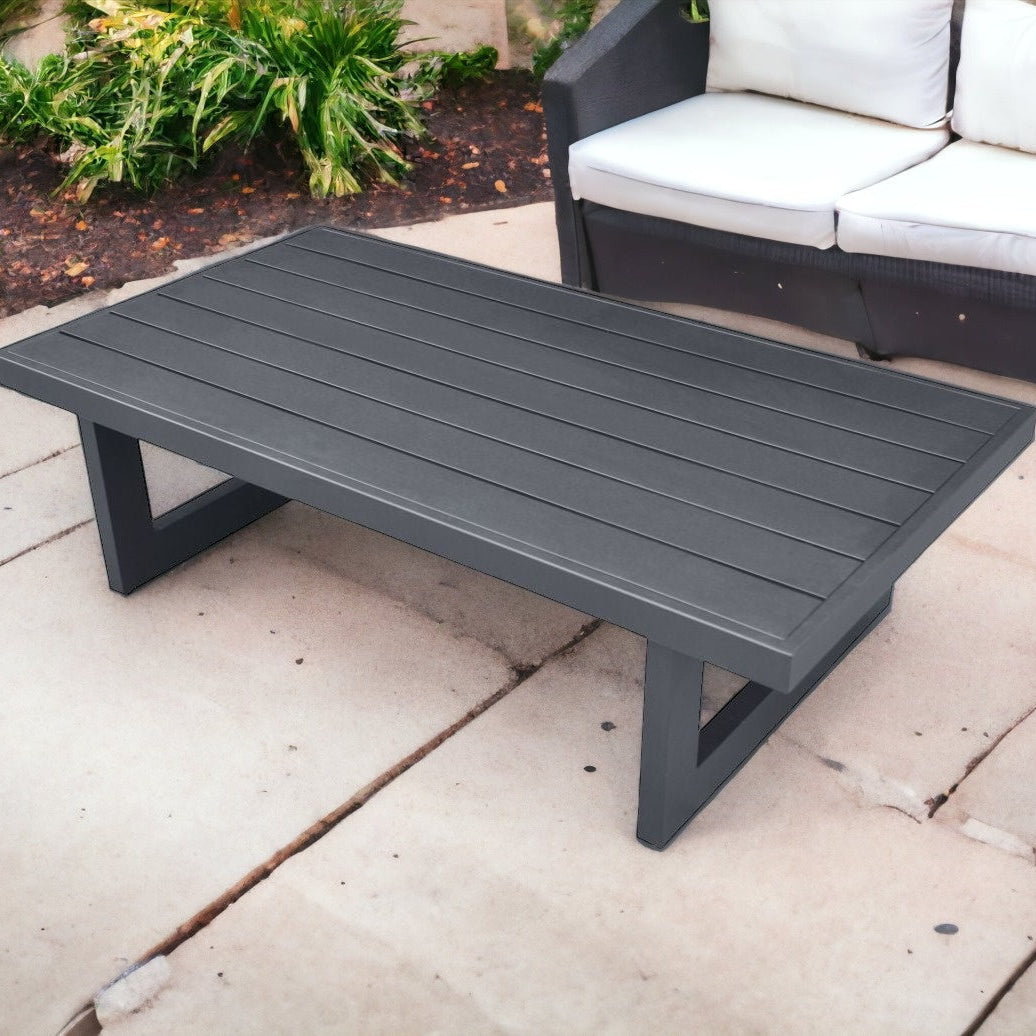 51" Gray Metal Outdoor Table