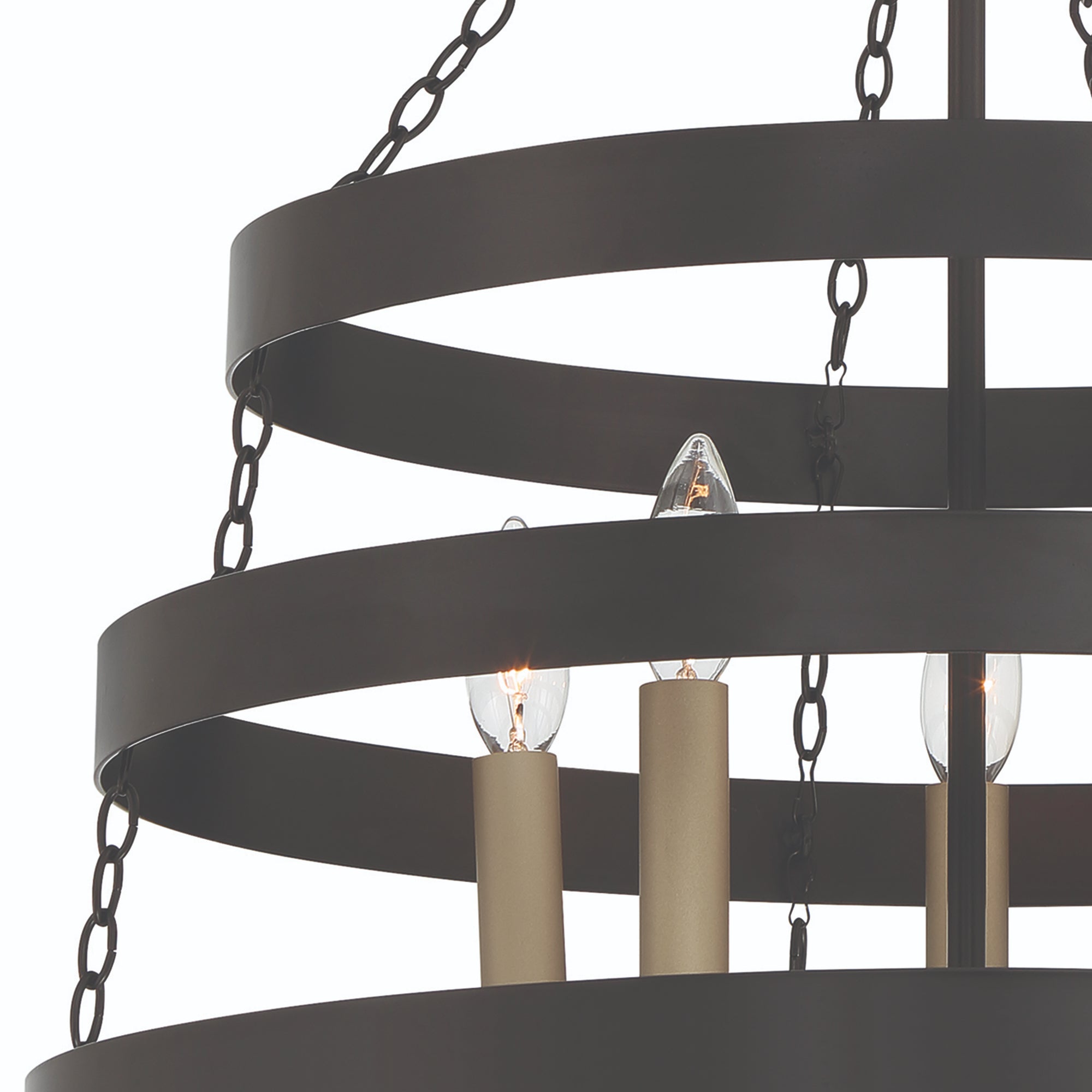 22" Black Ring Caged Chandelier