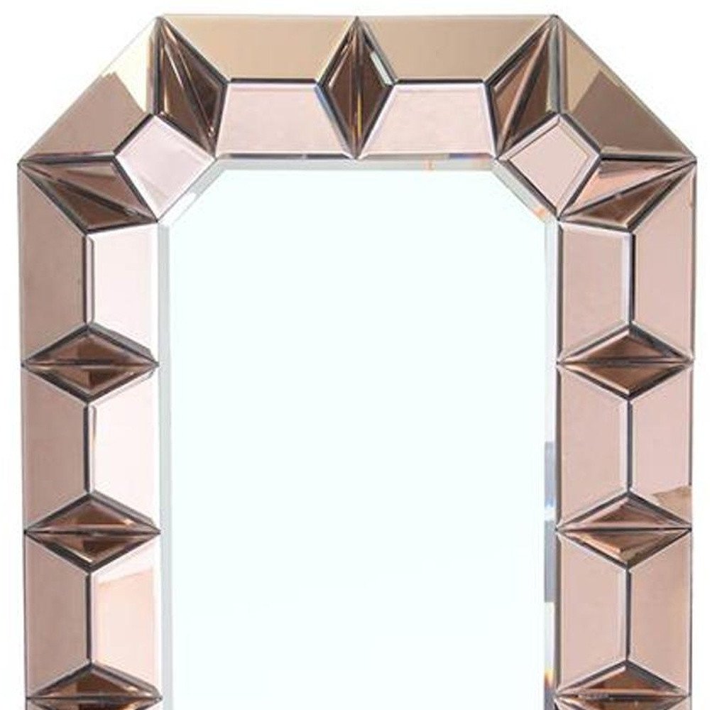 35" Rose Gold Glass Framed Mirror