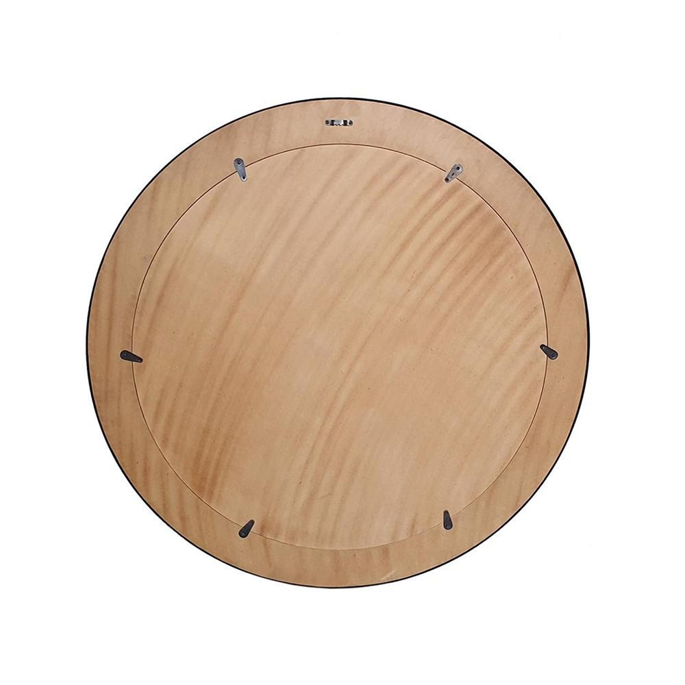 32" Brown and Black Faux Stone Round Mirror