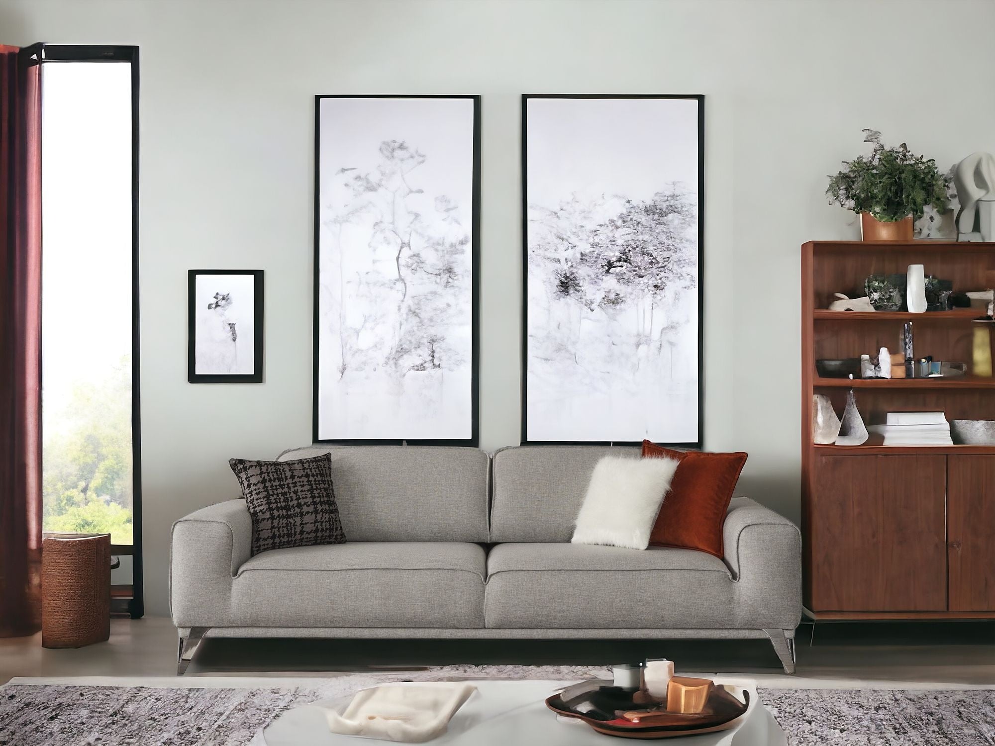 90" Linen Sleeper Sofa Bed