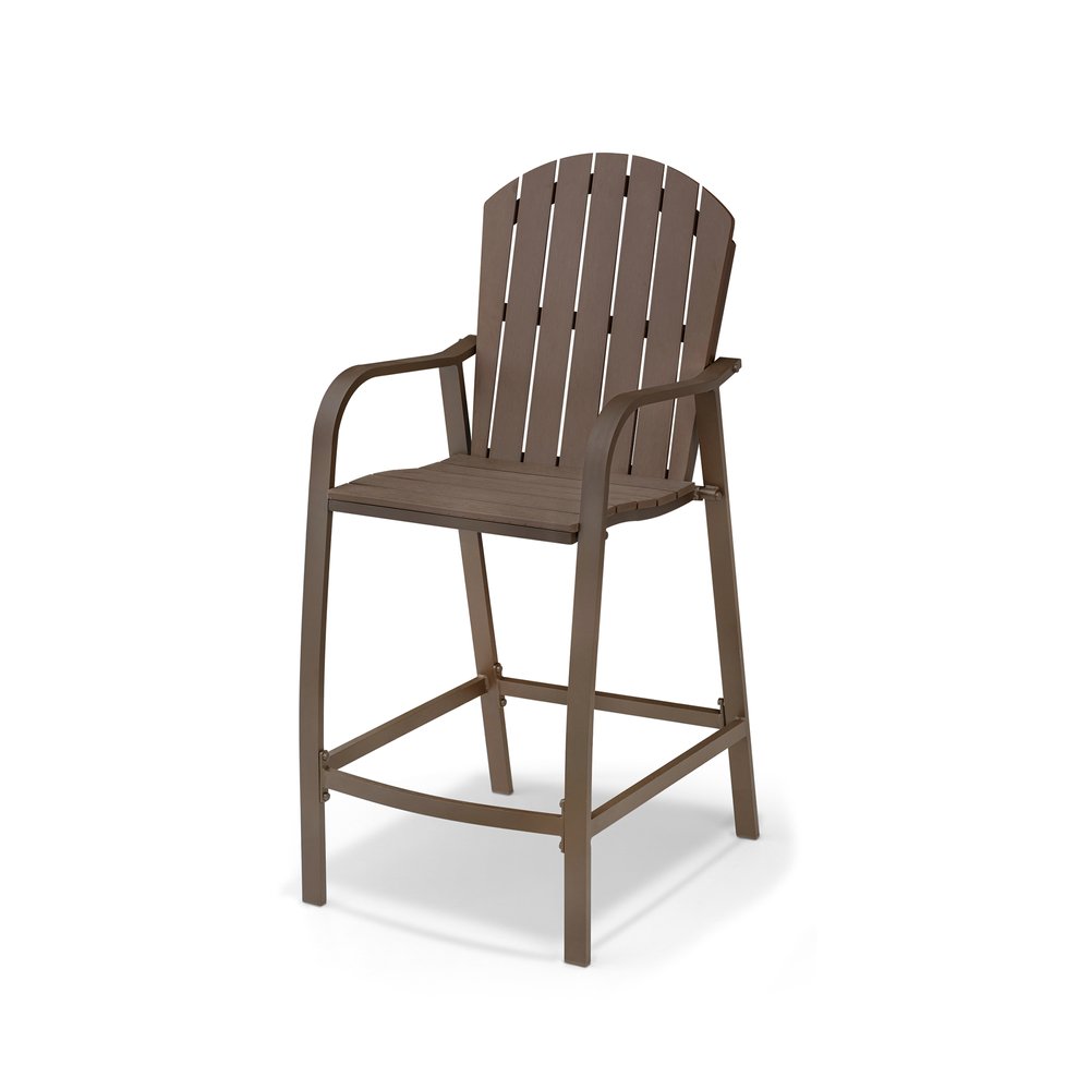 Set of Two 48" Brown Adirondack Outdoor Bar Chair
