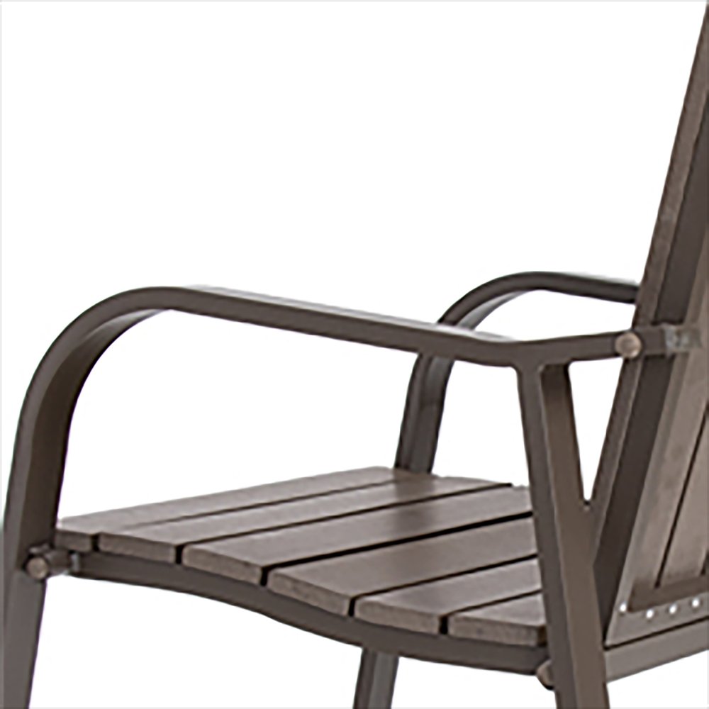Set of Two 48" Brown Adirondack Outdoor Bar Chair