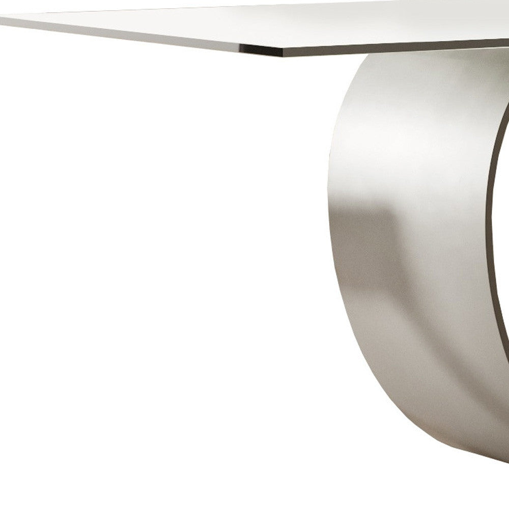 95" Silver Infinity Dining Table