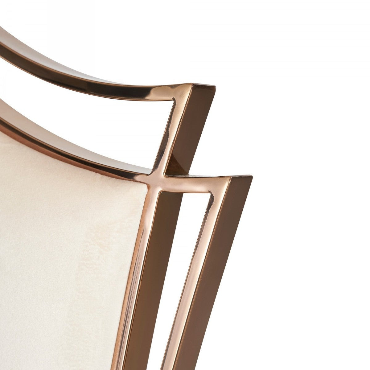 22" Set of Two Cream and Rose Gold Silhouette Chair