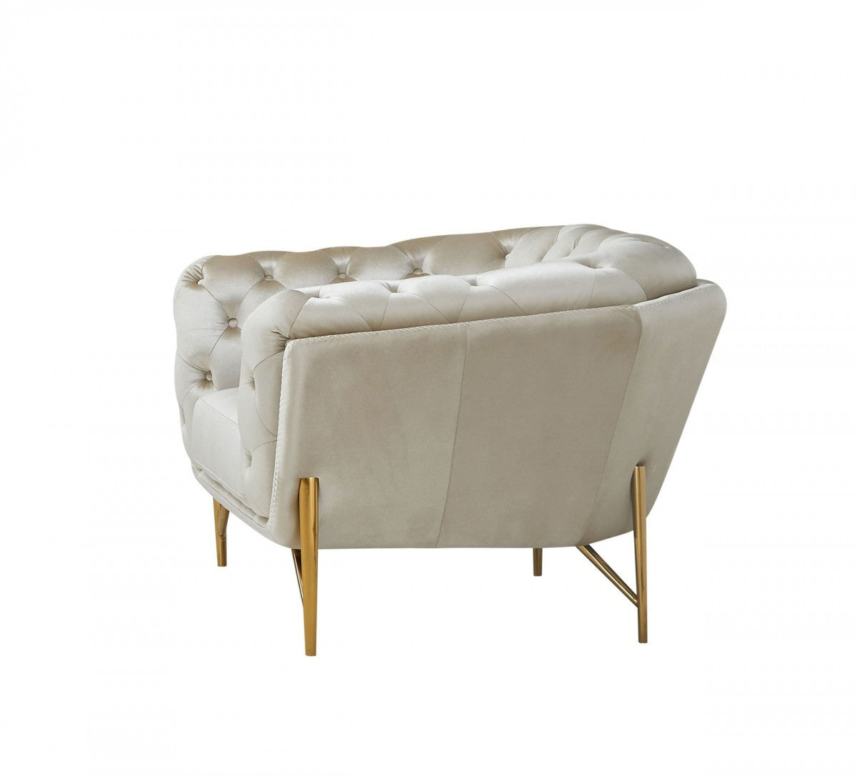 49" Beige Modern Chesterfield Tufted Chair
