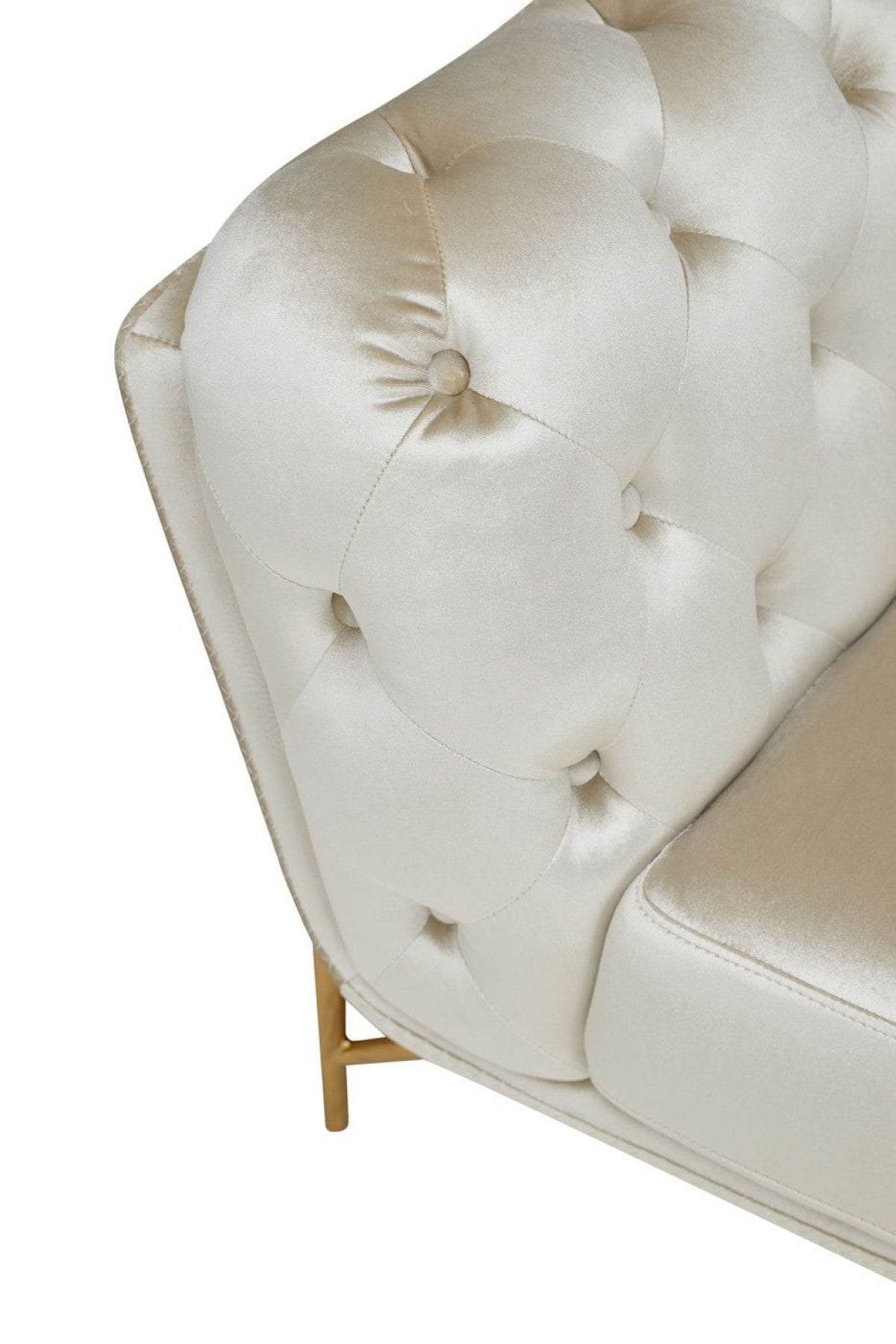 49" Beige Modern Chesterfield Tufted Chair