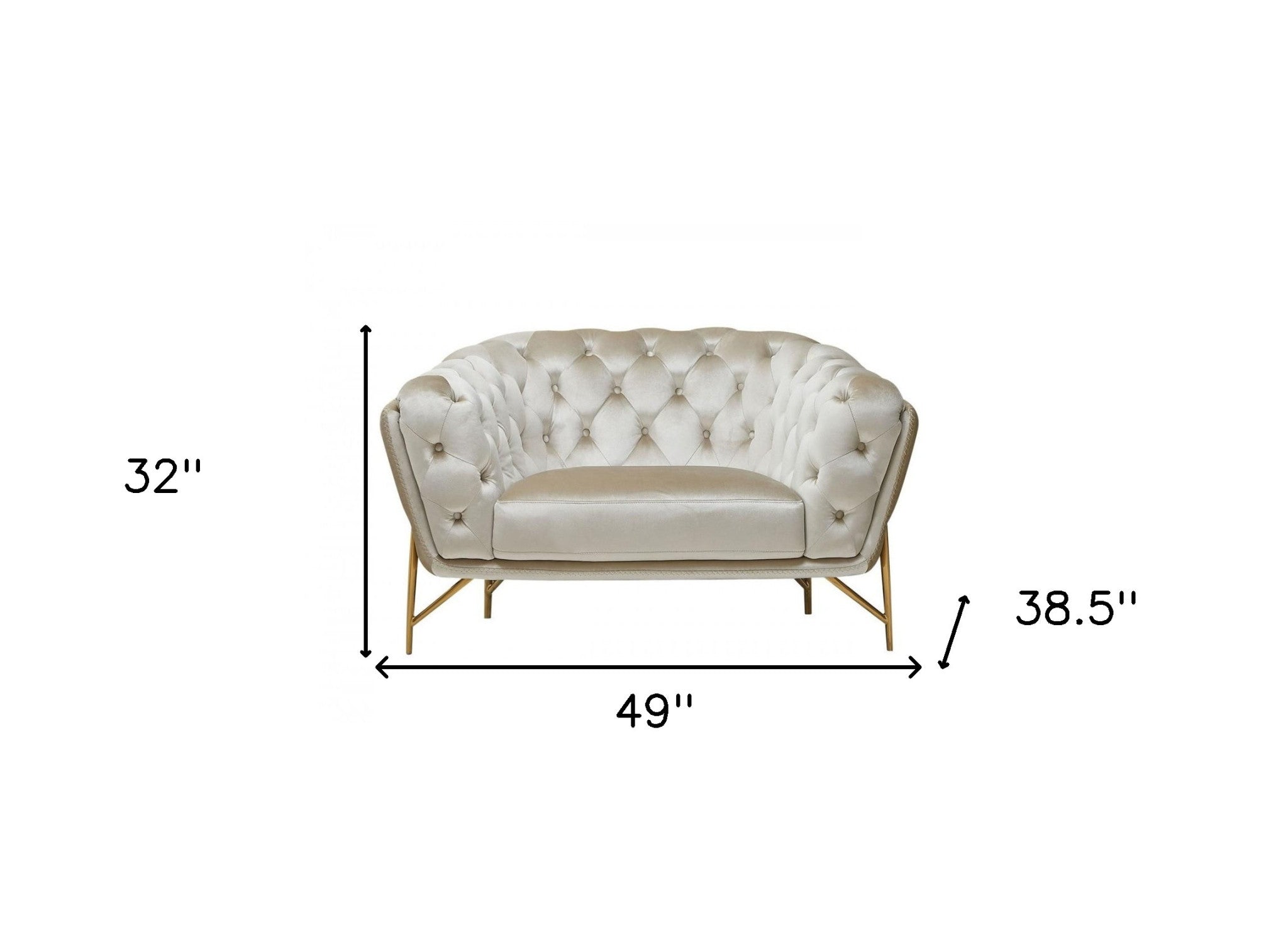 49" Beige Modern Chesterfield Tufted Chair