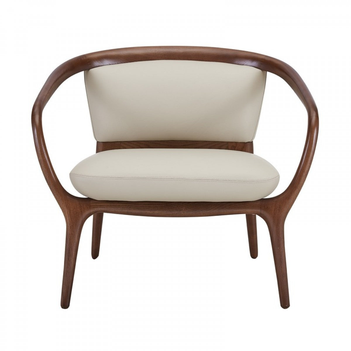 30" Brown faux Leather Rustic Armchair