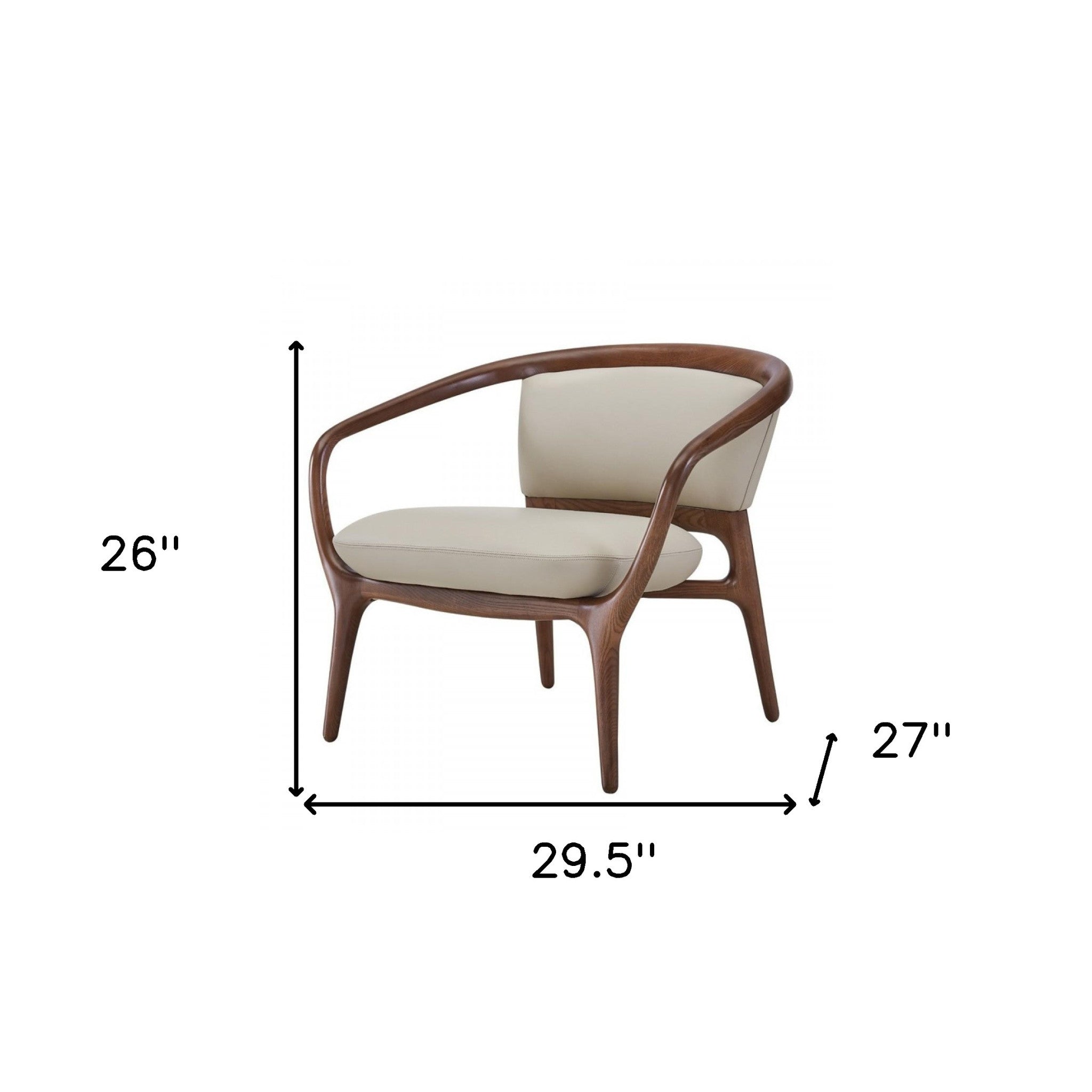 30" Brown faux Leather Rustic Armchair